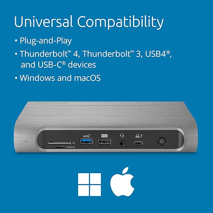 Kensington SD5800T Thunderbolt 4 and USB4 Quad 4K Display Docking Station - Image 4