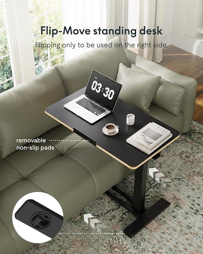 FLEXISPOT H7 PRO Mobile Standing Desk Adjustable Overbed Table Pneumatic - Image 5
