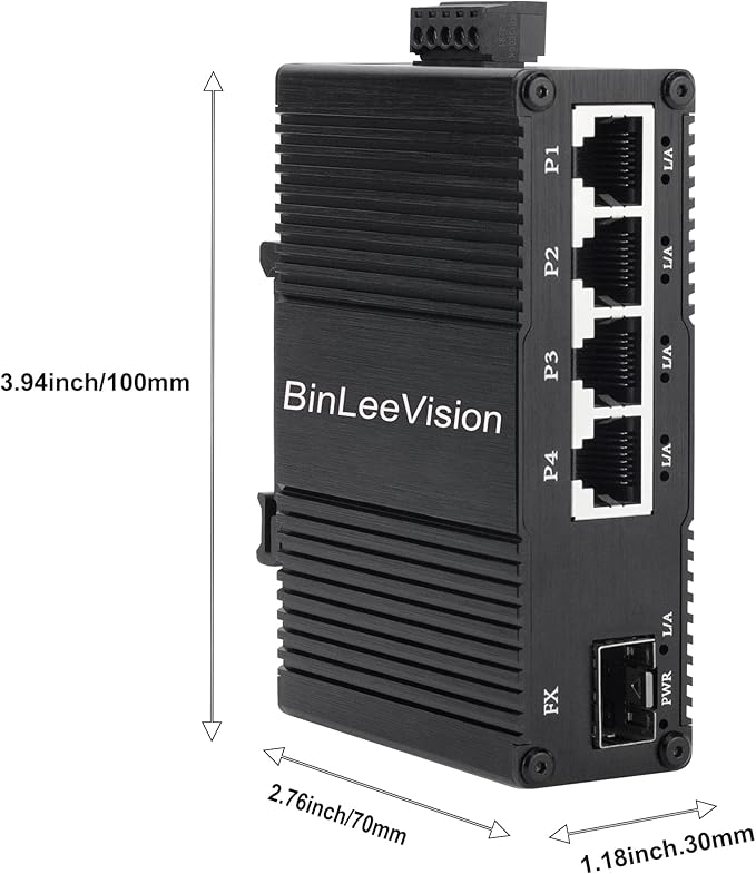 Industrial Mini Gigabit Ethernet Switch 4-Port RJ45 10/100/1000BASE-T+1-Port - Image 5