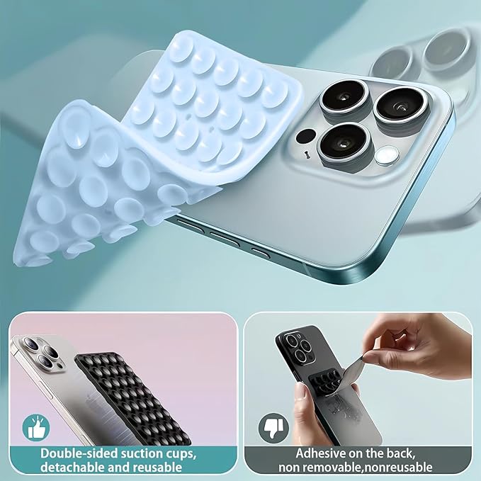 Silicone Double-Sided Suction Cup Phone Case Detachable Mount, Fidget Sticky - Image 4