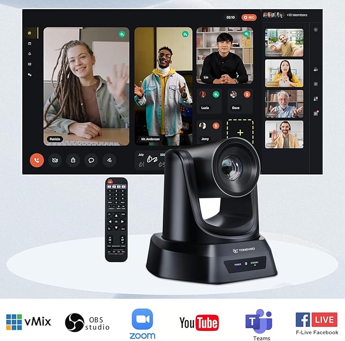 5.8GHz Wireless Conference Room Camera System | 3X 60fps PTZ Camera - Image 4