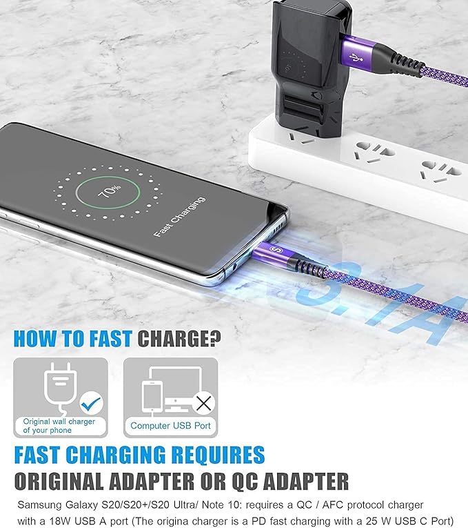 sweguard USB Type C Charger Cable iPhone 16 Charger Nylon Braided Cord - Image 3