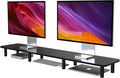 43.7" Extra Long Dual Monitor Stand Riser, Wood & Steel Monitor Stand by WEGASTU