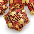Metal DND Dice Set Golden Red Debris RPG D and D Dice by ORIFANTOU