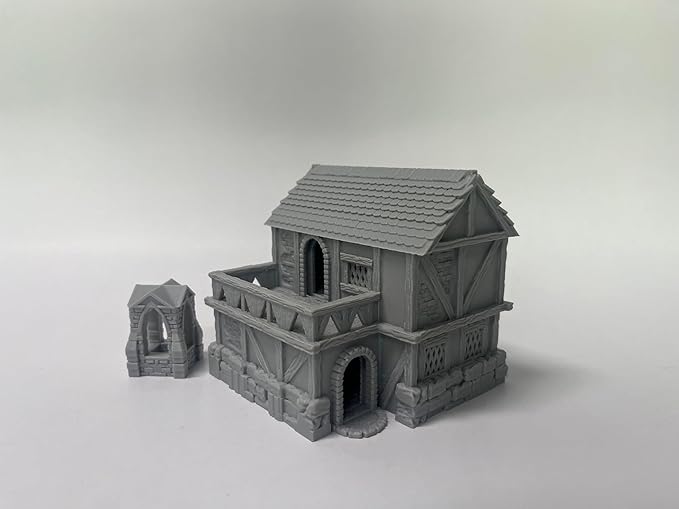 Paintable Tabletop Miniature Little Town Building Terrains Compatible - 18mm - Image 3