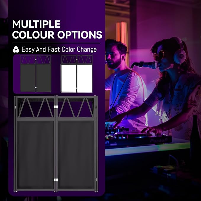 DJ Table Stand Portable booth Double Deck, Foldable DJ Stand Booth, Heavy-Duty - Image 3