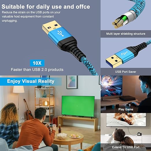 USB Extension Cable 10 FT, PlayStation, Hard Drive, Flash Drive - Image 4