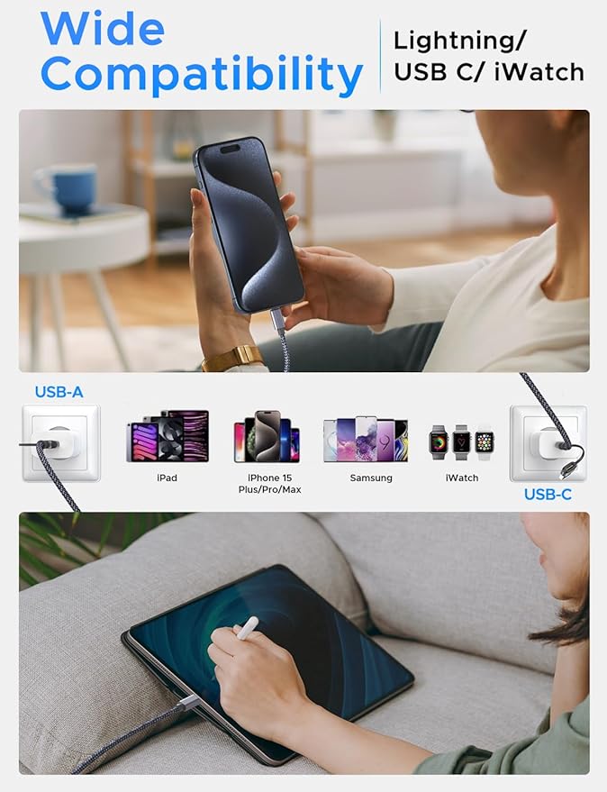 2Pack Upgraded 3 in 2 USB C Cable - Image 5