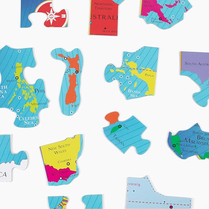 GeoToys GeoPuzzle, Australia & Oceania Shaped Jigsaw Puzzles, Geography Game - Image 4