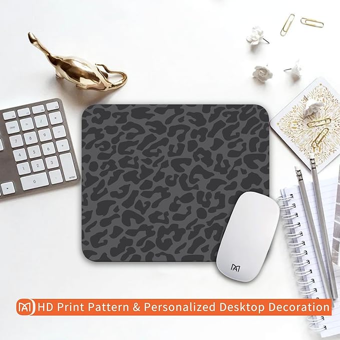 Square Mouse Pad Black Leopard, Personalized Premium-Textured Custom Mouse Mat - Image 6