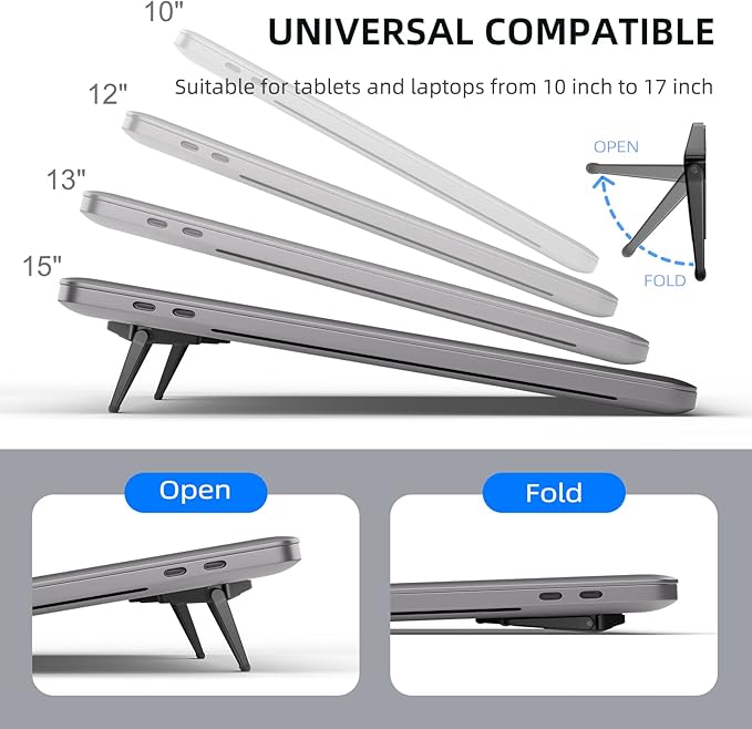 Laptop Stand for Desk, Portable Anti-Slip Keyboard Riser, Zinc Alloy Keyboard - Image 5