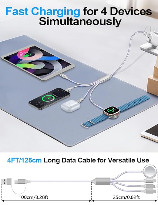 2 Pack Charging Cable for Apple Watch Charger/Samsung/iPhone Charger, - Image 3
