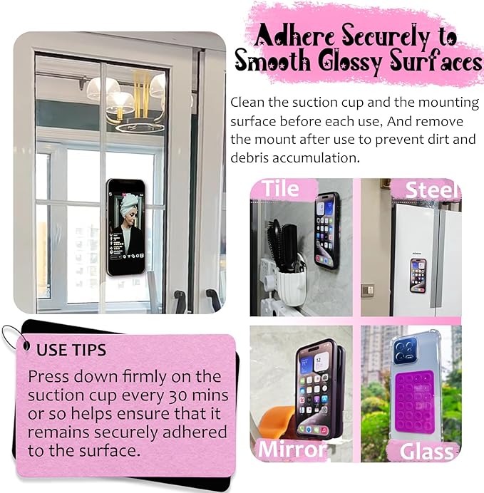Silicone Suction Phone Case Mount, Non Slip Sticky Phone Grip - Image 4