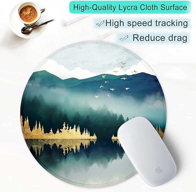 ITNRSIIET Round Mouse Pad with Stitched Edge Premium-Textured Waterproof - Image 6