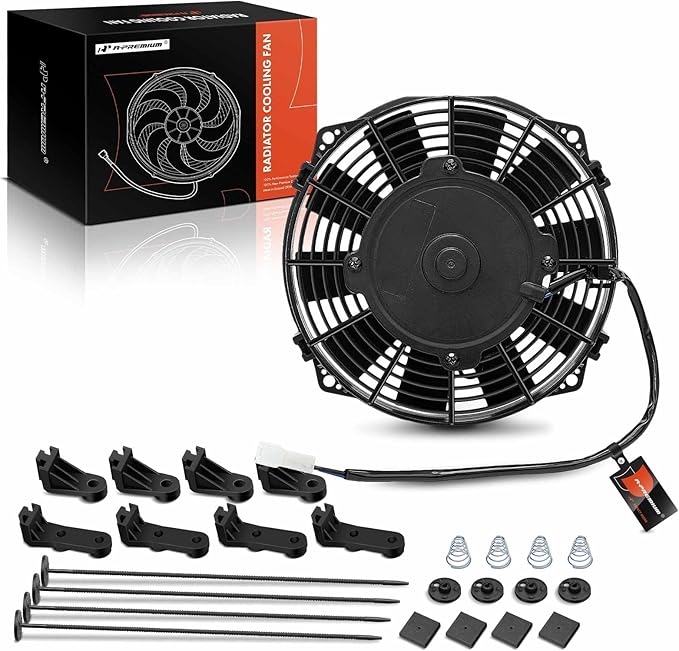 A-Premium 7.5'' 7.5 inch Slim Fan Pull Universal Electric Radiator Cooling Fan by A-Premium