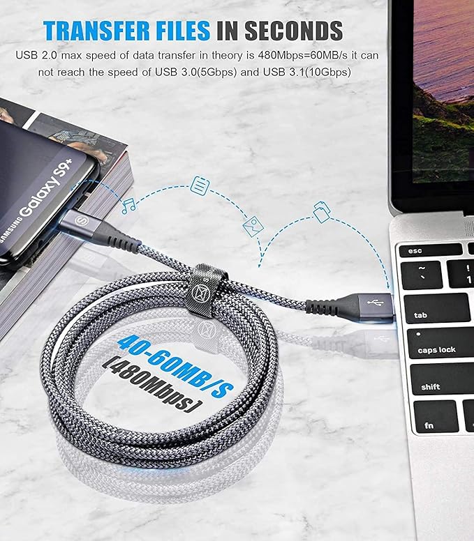 sweguard USB Type C Charger Cable iPhone 16 Charger Nylon Braided Cord - Image 5