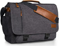 ESTARER Men Messenger Bag 17-17.3 Inch Laptop Bag Water-resistant Canvas by ESTARER