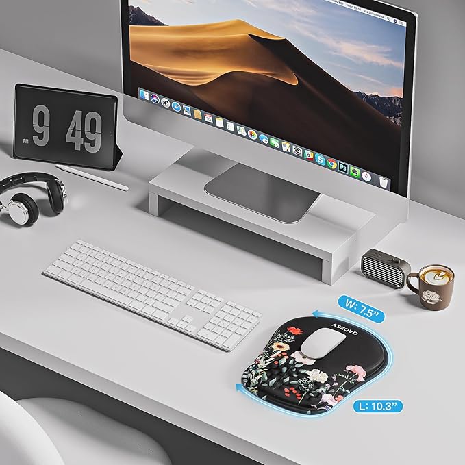 Mouse Pad with Wrist Rest, Ergonomic Mousepads with Wrist Support, Soft Lycra - Image 6