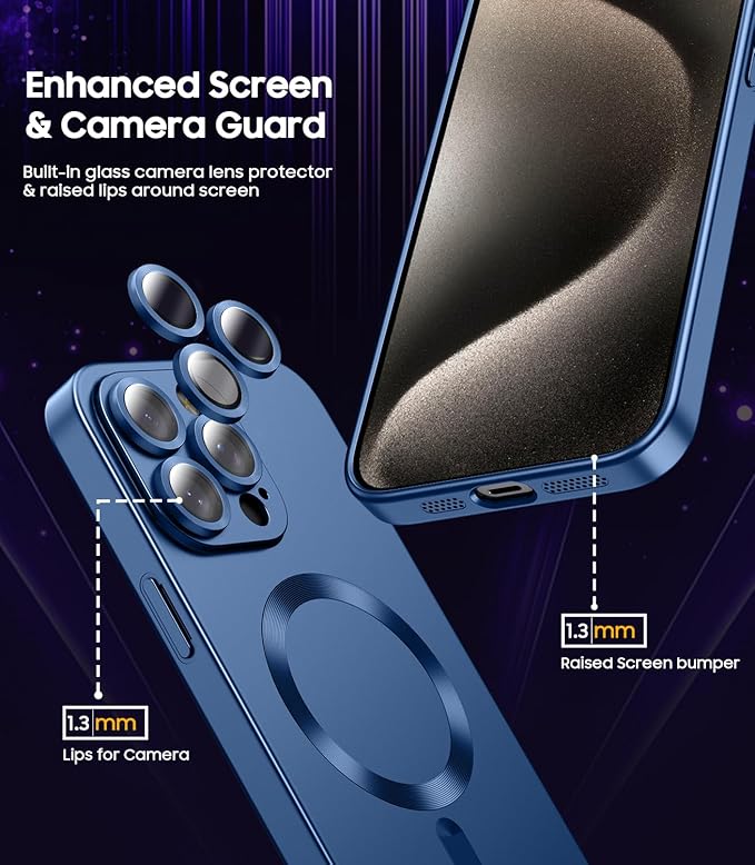 Magnetic for iPhone 15 Pro Max Case Slim Soft Silicone Bumper Shockproof - Image 3