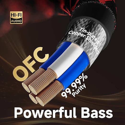TODN RCA Stereo Cable Audiophile HiFi Interconnect Shielded RCA Cables - Image 4
