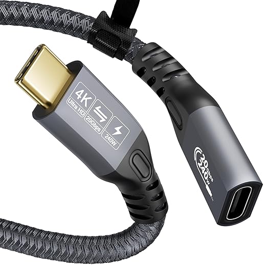 CABLEDECONN Type C Cable 3ft 1m, 240W 48V/5A USBC to USB C 3.2 Gen2×2 Extension by CABLEDECONN