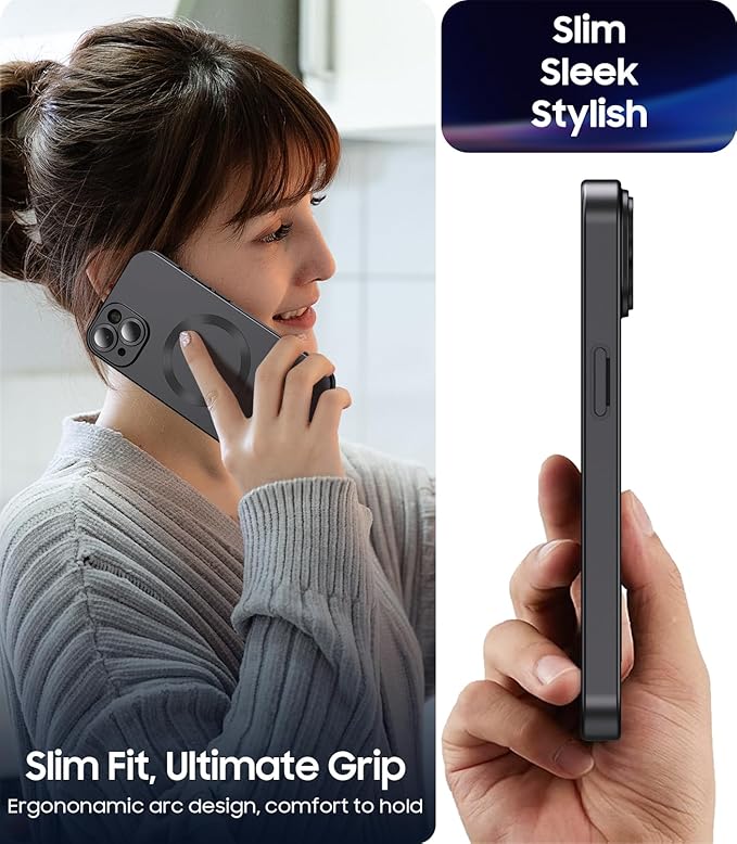 Magnetic for iPhone 15 Case Slim Soft Silicone Bumper Shockproof Metallic Shine - Image 6