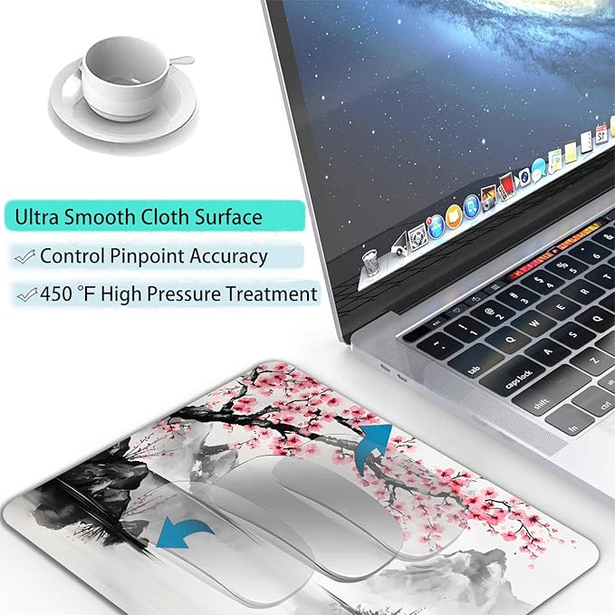 Watercolor Cherry Blossom Japanese Custom Mouse Pad - Image 4