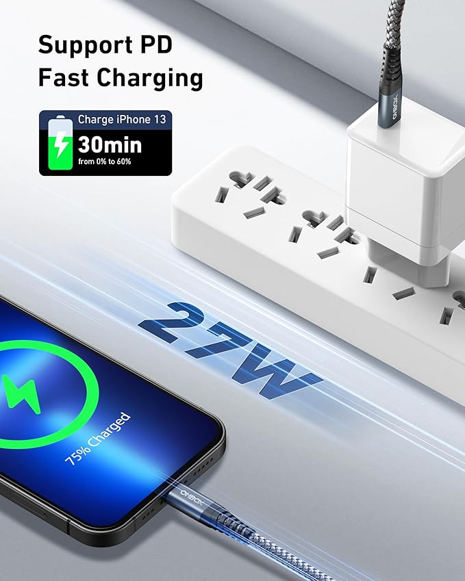 ohbox USB C to Lightning Cable 3Pack 6FT iPhone Fast Charger Cable USB-C iPhone - Image 4