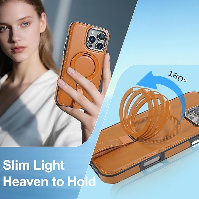 Leather Case, Suitable for iPhone 16 Pro Case, Invisible Magnetic Design - Image 6