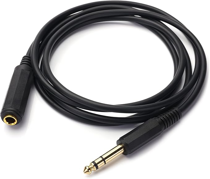 Disino 1/4 Inch Male to Female Stereo Extension Cable Gold Plated Quarter inch by Disino