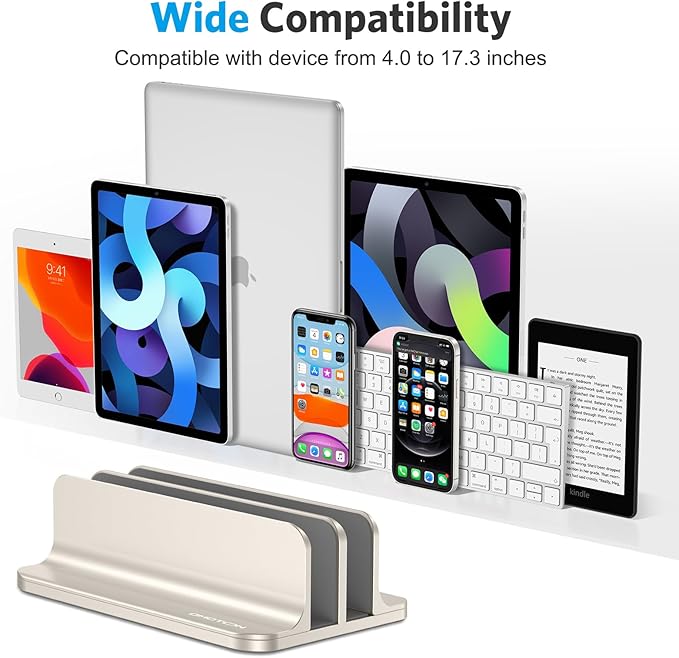 OMOTON [Updated Dock Version Vertical Laptop Stand, Double Desktop Stand Holder - Image 3