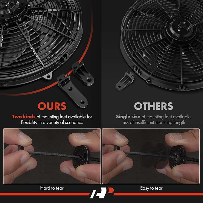 A-Premium 6.5'' 6.5 inch Slim Fan Pull Universal Electric Radiator Cooling Fan - Image 5