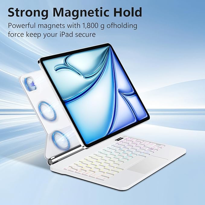 Keyboard Case for iPad Air 13 inch, iPad Pro 12.9 inch, Easy-Set Floating - Image 3