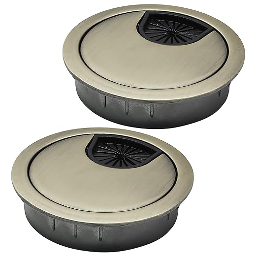 2 Pcs Desk Grommet 2-1/16" / 53 mm, Desk Cord Hole Cover, Cable Grommet Metal by EASYEAH