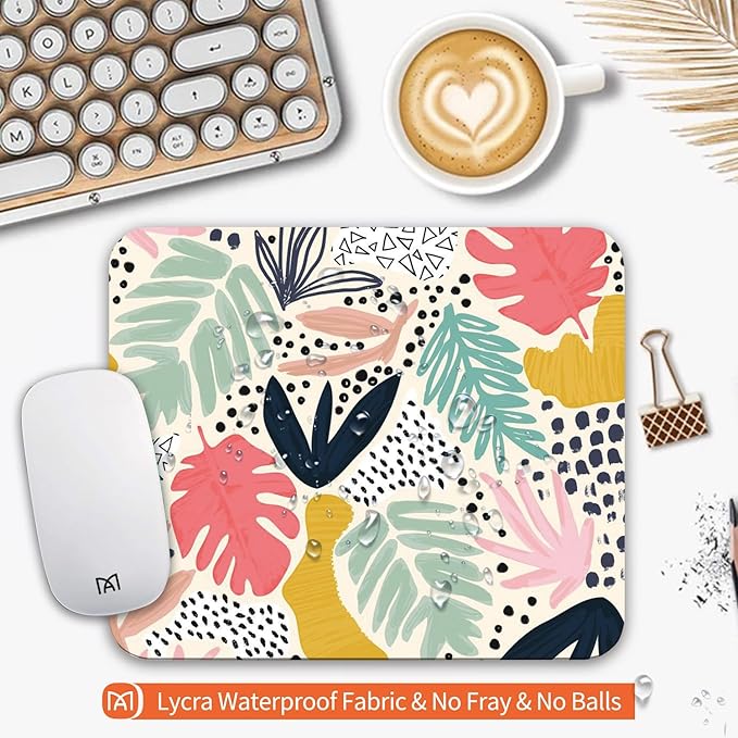 Square Mouse Pad Tropical Plants, Personalized Premium-Textured Custom Mouse - Image 3