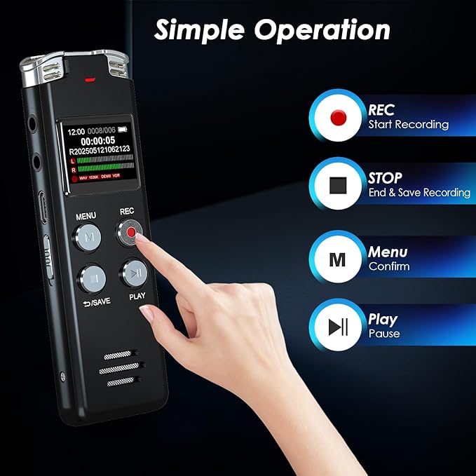 128GB Digital Voice Recorder Voice Activated Recorder - Image 4
