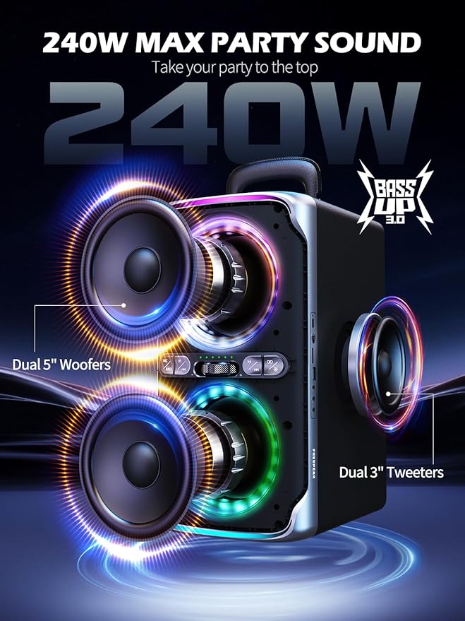 Party Bluetooth Speaker - 240W Peak Loud Speaker - Image 2