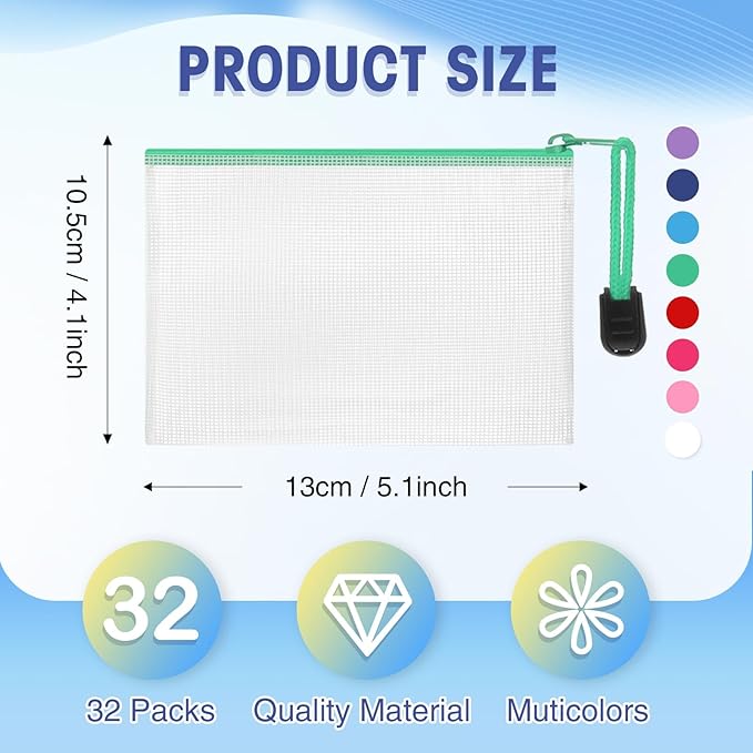 Jetec 32 Pcs Mesh Zipper Bags Toy Storage Bikini Organizer Bag Bolsas Para - Image 2