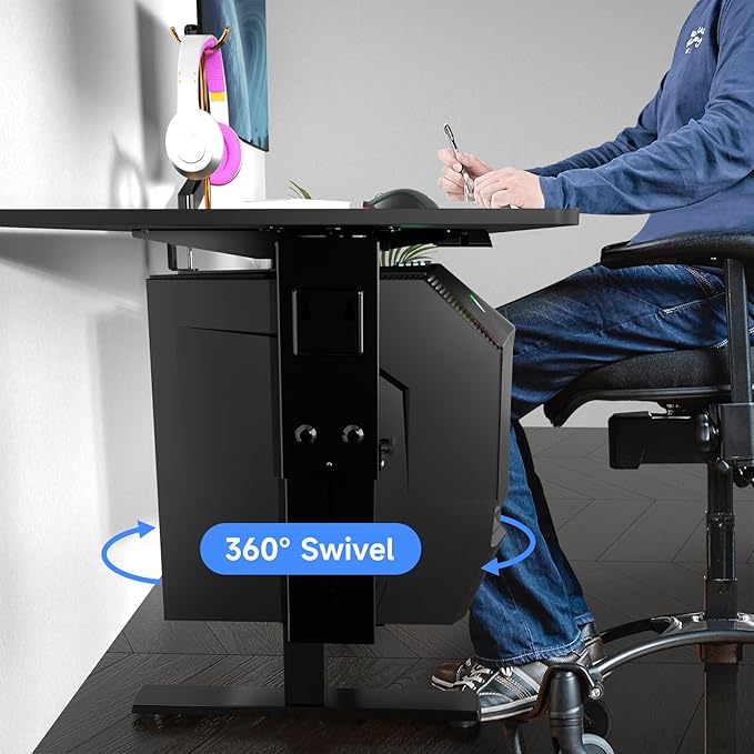 Suptek Adjustable Under Desk and Wall PC Mount, 3.74 to 8.26 inch Wide Computer - Image 4