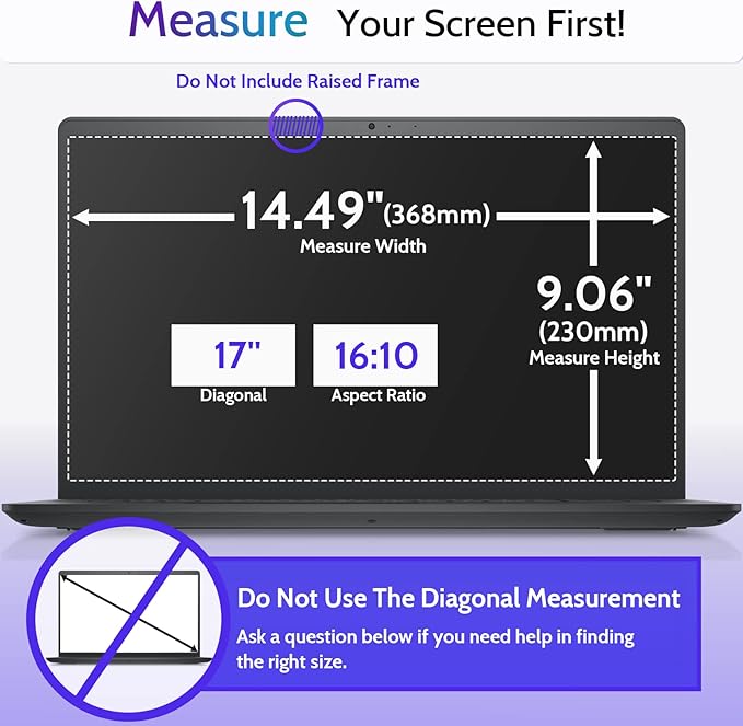 3 Pcs 17" Anti Blue Light Screen Protector Compatible - Image 5