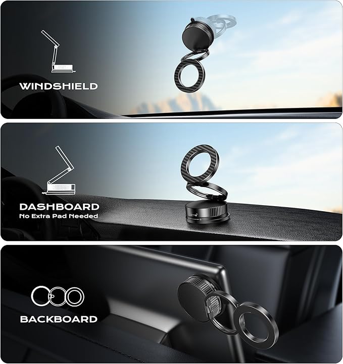 Latest Upgraded Suction Cup Phone Mount Nano Gel 360°Phone Stand Vacuum - Image 2