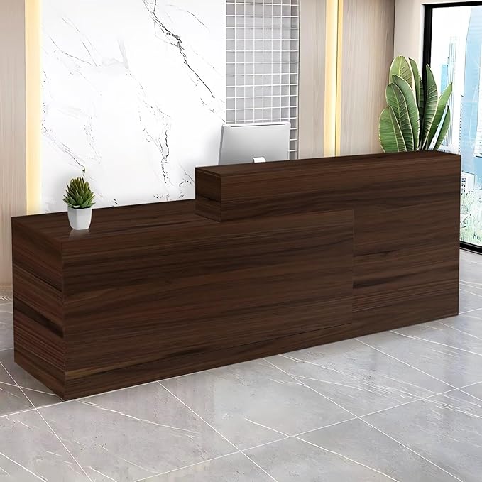 Reception Desk with Counter Modern Checkout Counter with Lockable Drawer by Unknown