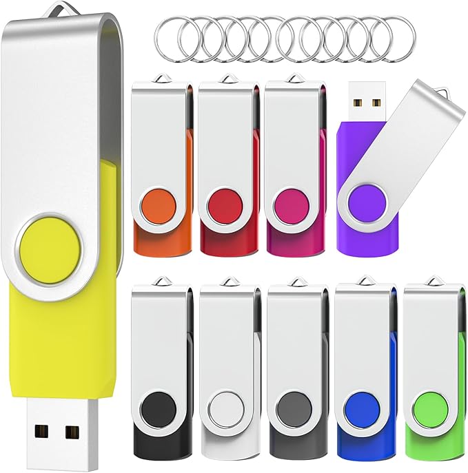 Flash Drives 1GB 10 Pack, USB 2.0 Thumb Drives by WOOOLKEN