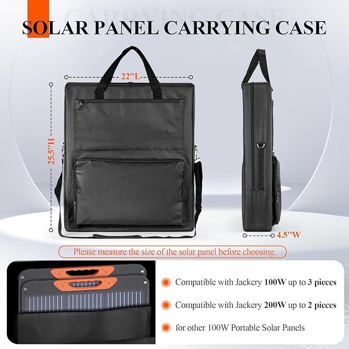 Bag for Portable Solar Panel 100w 200w, Waterproof Solar Panel Carrying Case - Image 2