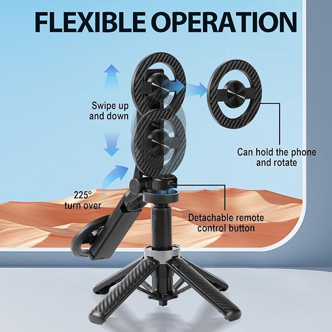 2025 New 4 in 1 Multifunctional Magnetic Selfie Stick, 360° Rotation Phone - Image 5