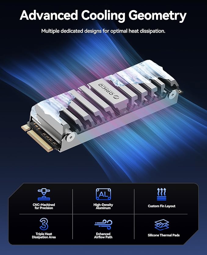 ORICO OS5 2TB M.2 SSD for PS5 Storage Expansion, M.2 PCIe 4.0 NVMe Gaming SSD - Image 5