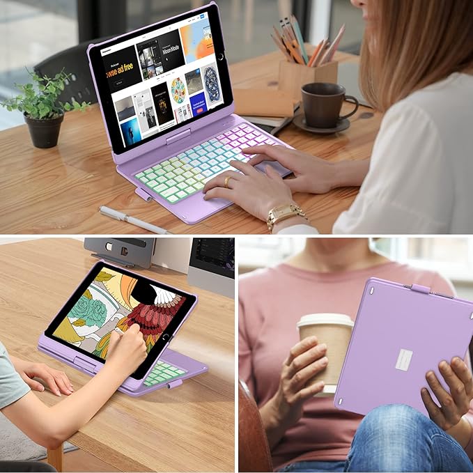 HOTLIFE Case with Keyboard for iPad 10.2, Touch Trackpad Keyboard Case for iPad - Image 7