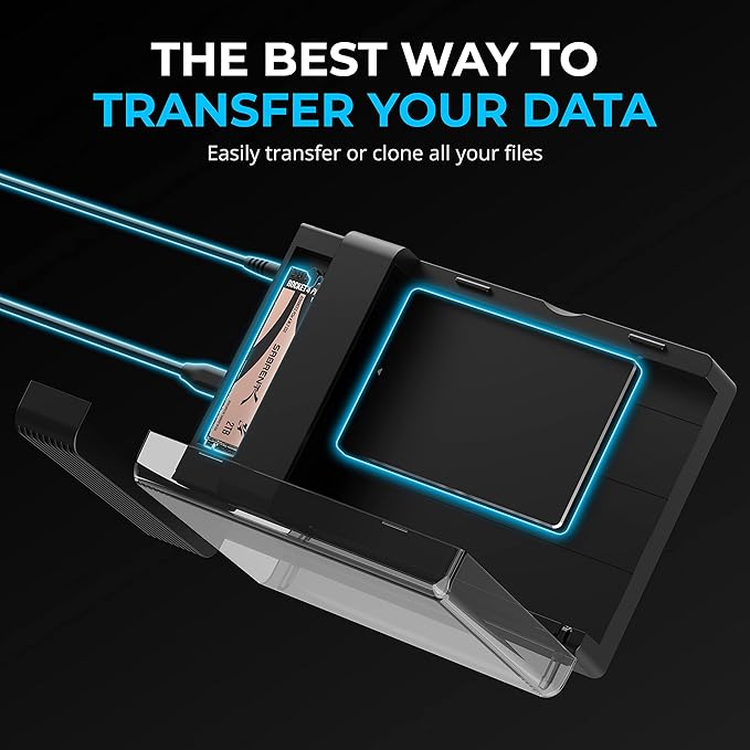 SABRENT USB-C Lay Flat Docking Station – NVMe M.2 + SATA 2.5”/3.5” SSD/HDD - Image 8