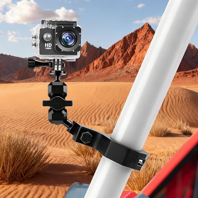Jerbor Aluminum UTV ATV Camera Mount Holder 360° Compatible - Image 2