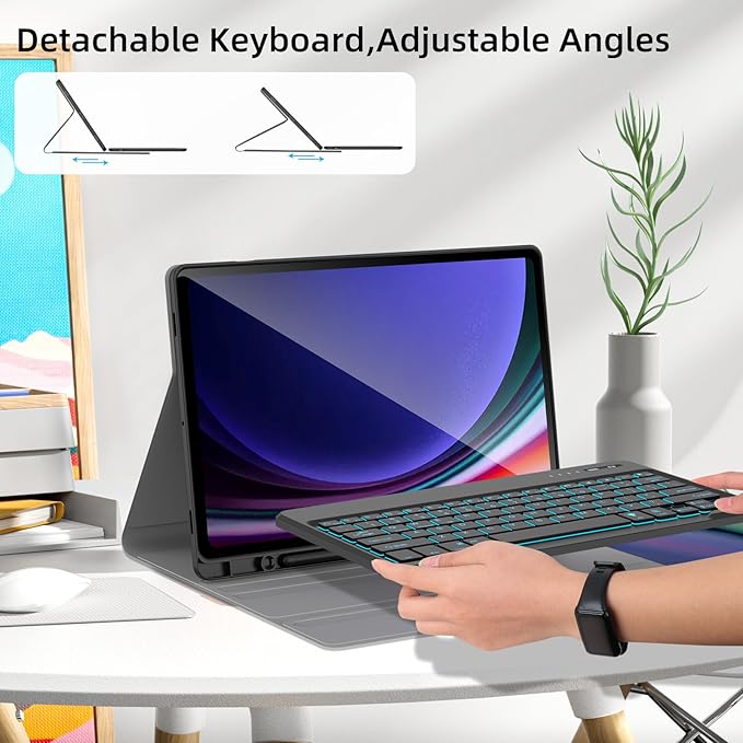 Keyboard Case for Samsung Galaxy Tab S10+ Plus / S9 FE+ Plus / S9+ Plus 12.4 - Image 3